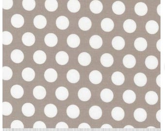 Simply Delightful Stone Gray 37642 27 Moda by Sherri & Chelsi for Moda Fabrics -sold by the half yard, polka dots gray and white