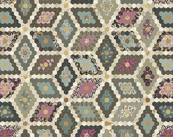 English Garden Garden Patch Sugar and Cream - Edyta Sitar - PER QUARTER METRE English Garden Garden Patch Sugar and Cream - Edyta Sitar - PER QUARTER METRE