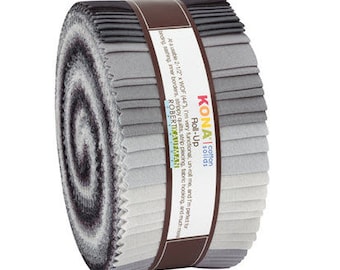 Stormy Skies Palette Kona Jelly Roll by Robert Kaufman - 40 pieces roll up - 2.8 yards - RU-774-40