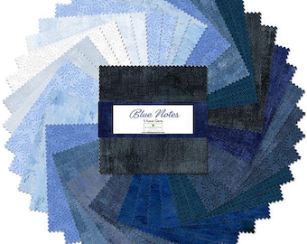 Blue Notes 5" Squares charm pack by Wilmington Fabrics - 42 prints in stacker 507 134 507