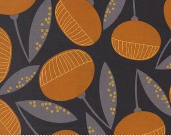 Balisong Midnight 11660 12, Designed by Zen Chic for Moda Fabrics -sold by the half yard, Fruitique Large Floral