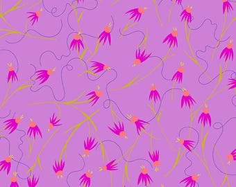 Wildflowers by Alison Glass, Color - Lilac, Pattern - Coneflower for Andover Fabrics, A-671-P, sold by the half yard