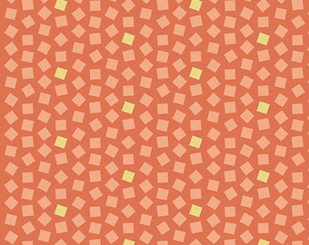 Sweet Ride by Edyta Sitar for Laundry Basket, Color Persimmon Pattern: Blocks, 1/2 yd, 100% Cotton by Andover Fabrics, A-452-O