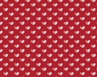 Red Shadow Hearts from the Be Mine Collection for Andover Fabrics, A-402-R, sold by the half yard
