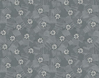 Meadow Lane Scribbled Floral Gray - 100% Cotton - Riley Blake Designs - Sold By The Half Yard - C10123-GRAY