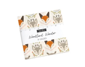 Woodland Wonder Charm Pack 48390PP, by Gingiber, Moda Fabrics, Moda Precuts, 42 5-inch Squares Charm Pack