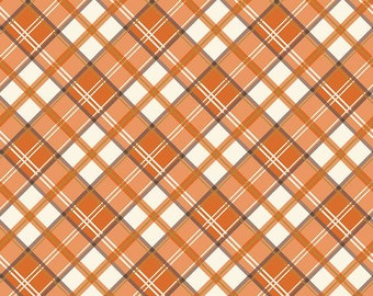 Shades of Autumn Plaid Orange Sparkle quilters cotton by the half yard, Designer: My Mind's Eye, Riley Blake Fabrics SC13476-ORANGE