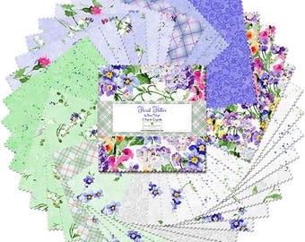 Floral Flutter - 5 Karat Crystals - 5" Squares charm pack by Susan Winget for Wilmington Fabrics - 42 prints in stacker, 508 890 508