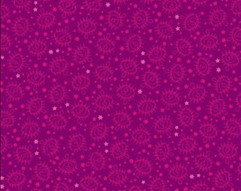 Wildside by Libs Elliott- Electric Eye, Berry with gold Metallic - Andover- A-8591-MP - 1/2 Yd cuts, 100% cotton