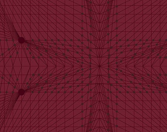 Garnet Red Color Interconnection Pattern Redux collection Quantum A-8957-R by Guicy Guice for Andover Fabrics, Inc, sold by Half Yard