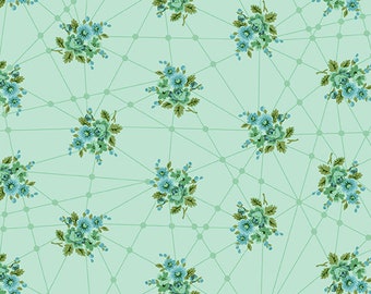 Giucy Giuce Mint green, Pattern: Little Bouquets from the Nonna line by Guice for Andover Fabrics, Inc sold by Half Yard, A-9874-G