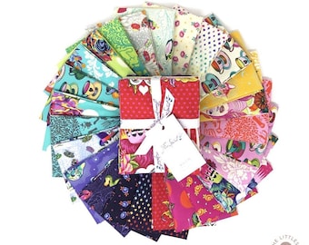 Tula Pink Wonder Curiouser and Curiouser 24 Fat Quarter Bundle for Free Spirit Fabric- 24 Fabrics Total, Free shipping