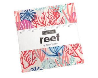 Reef Charm Pack 27340PP by Kate Spain, Moda Fabrics, Moda Precuts, 42 5-inch Squares Charm Pack