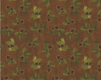 Majestic Outdoors Pinecone Brown - Half Yard 100% quilters cotton - Greg & Company for Riley Blake Designs