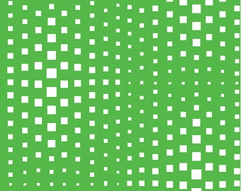 OP Squares Kelly Green from the Geo Pop collection by Christa Watson for Benartex Fabrics - Sold by the 1/2 Yard