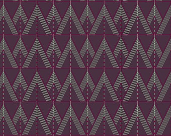 Darkest Purple, Pattern: Tuxedo, by Giucy Giuce Fabric from the Attic Collection, for Andover Fabrics, Inc sold by Half Yard A-9980-P