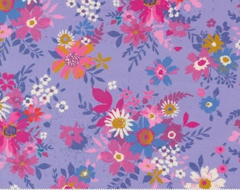 Maeve Violet Lavender 11931 15 by Crystal Manning, Moda Fabrics -sold by the half yard, Florals, Sunflowers, Daisies