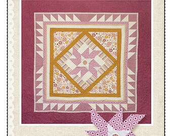 Sophie's Pinwheel pdf Quilt Pattern, digital download, one large block, 3d elements, modern, fun
