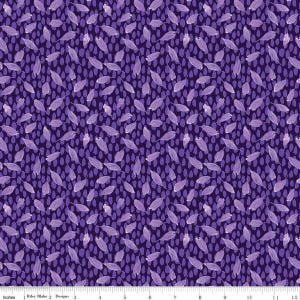 Plum Petals Leaves Purple by Diane Labombarbe for Riley Blake Designs, 100% cotton, sold by thr half yard,   C15644-PURPLE