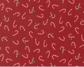 Holiday Cheer Cardinal 20975 18 Designed by Stacy Iest Hsu for Moda Fabrics -sold by half yard, Candy Cane Novelty
