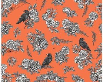 Sophisticated Halloween Main Orange by My Mind's Eye for Riley Blake Designs  1/2 Yd cuts, 100% cotton, C14620-ORANGE