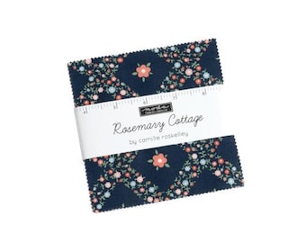 Rosemary Cottage Charm Pack 55310PP, by Camille Roskelley, Moda Fabrics, Moda Precuts, 42 5-inch Squares Charm Pack