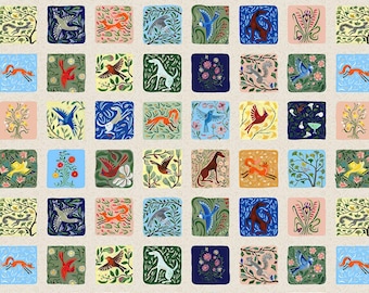 Storytellers Patchwork - Tile from the Backyard Wonder Collection by Adam Trest for Free Spirit Fabrics, 100% cotton, PWAT002.TILE