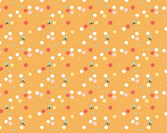 Strawberry Honey Bears Creamsicle quilters cotton by the half yard - Gracey Larson for Riley Blake Fabrics, C10243-CREAMSICLE
