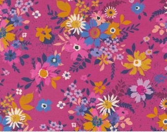 Maeve Violet Petunia 11931 22 by Crystal Manning, Moda Fabrics -sold by the half yard, Florals, Sunflowers, Daisies