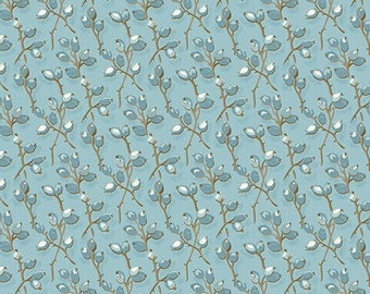 Bluebird by Edyta Sitar of Laundry Basket Quilts, Color - Sapphire, Pattern - Buds, 1/2 yd, 100% Cotton by Andover Fabrics, A-9176-B1