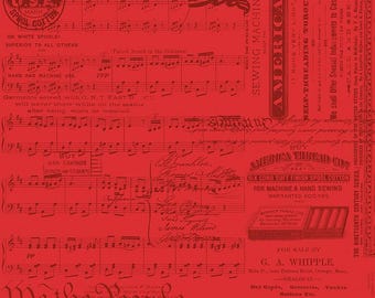 Sew America - Patriotic Text - Red, C17345-RED by J. Wecker Frisch for Riley Blake Designs, Americana, July 4th, sold by half yard