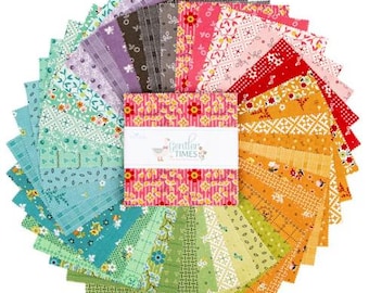 Gentler Times 5" Stacker, a 5" Charm Pack by Lori Holt for Riley Blake Designs 5-16470-42