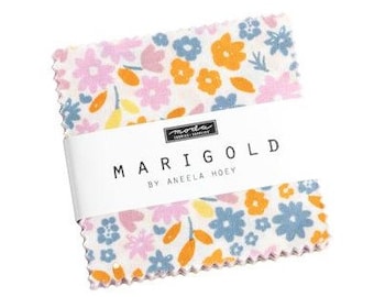 Marigold Charm Pack by Aneela Hoey, Moda Fabrics, Moda Precuts, 42 5-inch Squares Charm Pack,24600PP
