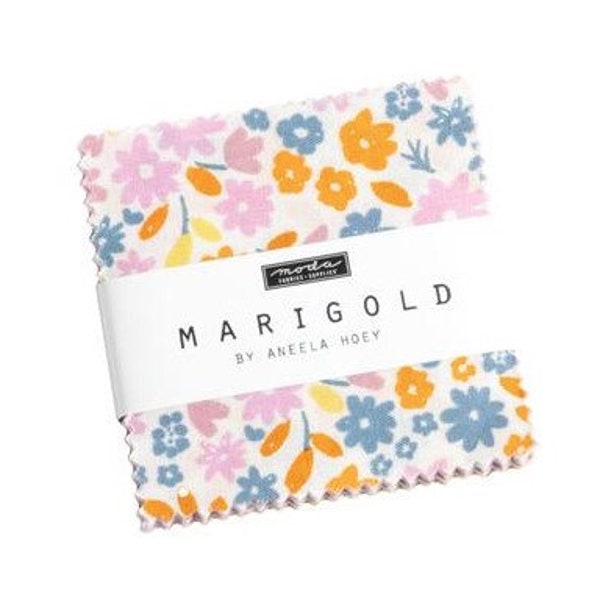 Marigold Charm Pack by Aneela Hoey, Moda Fabrics, Moda Precuts, 42 5-inch Squares Charm Pack,24600PP