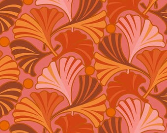 Ginko - Warm - Flower Dance by Jane Sassaman for Free Spirit Fabrics, Cotton quilting fabric, 100% Quilters Cotton PWJS167.warm