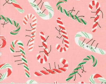 Tiny Christmas Cotton Candy 37134 15 by Lizzy House for Moda Fabrics Fabric, sold by the half yard, Holly Stripes