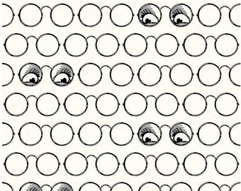 Spooky Specs Off White from Goose Tales by J. Wecker Frisch for Riley Blake Fabrics - 100% Cotton Fabric, sold by 1/2 yard, C9397-Off White