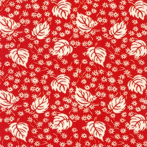 Daisy&#39;s Redwork by Debbie Beaves: Cotton Quilting Fabric by Flowerhouse for Robet Kaufman  FLH-21267-3 RED,  sold by half yard