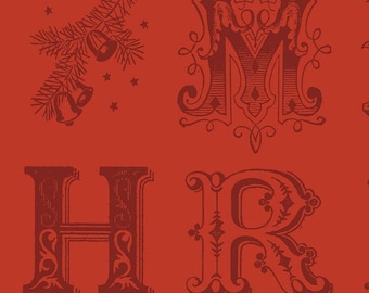 All About Christmas Typography C10792 Red by J. Wecker Frisch for Riley Blake Fabrics - 100% Cotton Quilting Fabric, sold by 1/2 yard