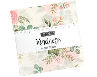 Kindness Charm Pack 56150PP by Deb Strain, Moda Fabrics, Moda Precuts, 42 5-inch Squares Charm Pack