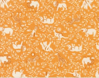 Animal Park Fun Canary 20964 18 by Stacy Iest Hsu for Moda Fabrics -sold by the half yard, Animal Crackers, Animal Vines, hippos, rhinos