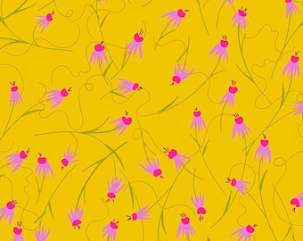 Wildflowers by Alison Glass, Color - Sunshine, Pattern - Coneflower for Andover Fabrics, A-671-Y, sold by the half yard