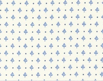 Blueberry Delight Cream 3035 11 by Anne Sutton for Bunny Hill Designs and Moda Fabrics -sold by the half yard