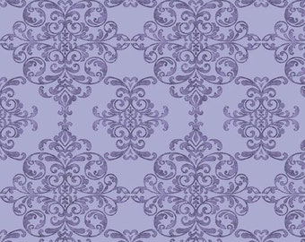 Damask Plum Lucy June by Lila Tueller for Riley Blake C11222-PLUM- 1/2 Yard Increments, Cut Continuously