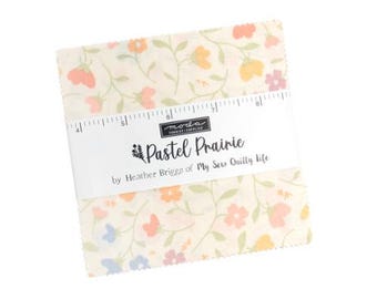 Pastel Prairie Charm Pack 31780PP by My Sew Quilty Life, Moda Fabrics, Moda Precuts, 42 5-inch Squares Charm Pack