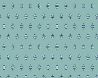 Huckleberry Teal, Pattern: Alien Diamond, by Giucy Giuce Fabric from the Attic Collection, Andover Fabrics, Inc sold by Half Yard A-9983-T