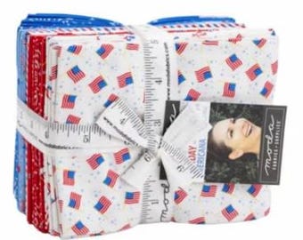 Holiday Essentials Americana Fat Quarter Bundle 20 Pieces by Stacy Iest Hsu Designs for Moda. 20760AB Fourth of July