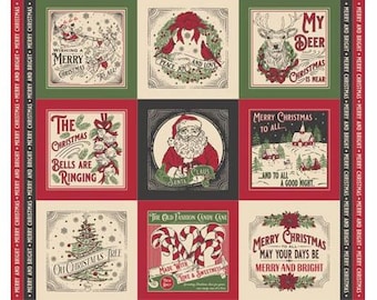 Holiday Cheer Panel Natural 20978 11 Designed by Stacy Iest Hsu for Moda Fabrics -sold by the panel, Christmas Panel 36" x 44"
