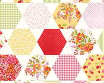 Picnic Florals Cheater Print Multi by the half yard, Designer: My Mind's Eye, Riley Blake Fabrics C14617-MULTI