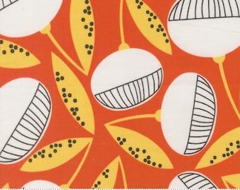 Balisong Papaya 11660 16, Designed by Zen Chic for Moda Fabrics -sold by the half yard, Fruitique Large Floral